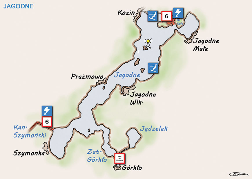 Poradnik - motorowodne Mazury - jezioro Jagodne